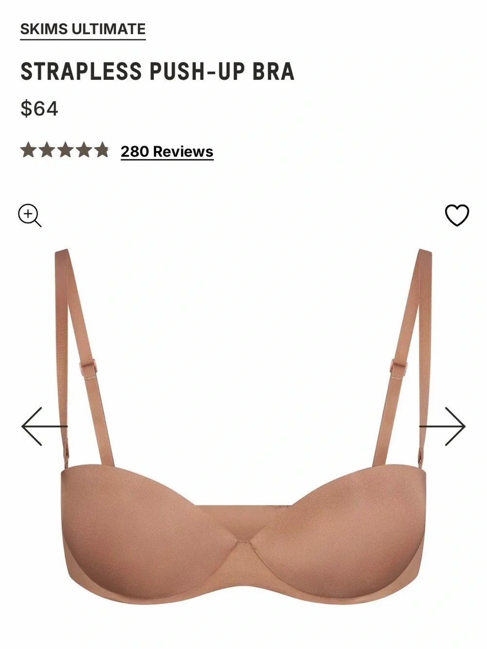 SKIMS Strapless Push-Up Bra Sienna